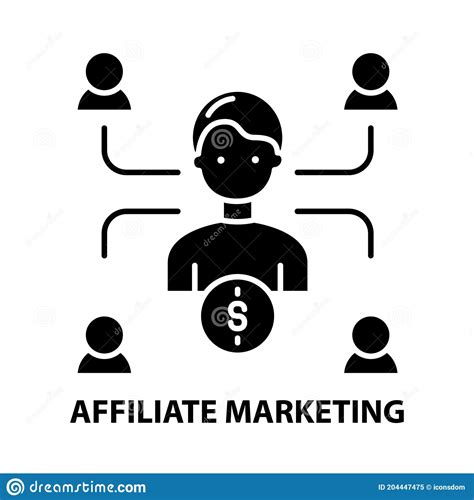 Affiliate Marketing Sign Icon Black Vector Sign With Editable Strokes