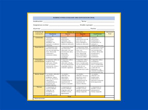 Rubrica Para Evaluar Una Exposicion Oral En Primaria Oral Rubrica Images Sexiz Pix