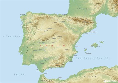 It is located on the iberian peninsula. Free Maps of Spain - Mapswire.com