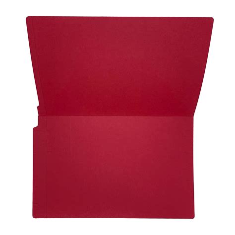 14pt Red Folders Full Cut 2 Ply End Tab Legal Size Box Of 50