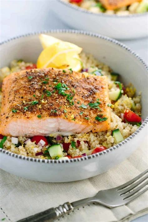 Mediterranean Salmon And Vegetable Quinoa Jessica Gavin