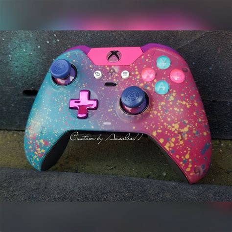 Xbox One Elite Wireless Controller Custom Sweetarts With Blue Scuf Side