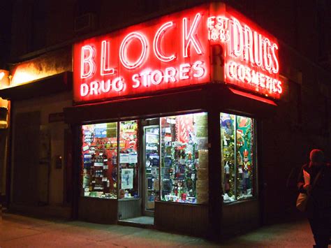 Block Drug Stores I Love This Neon Sign A Couple Blocks Fr Flickr