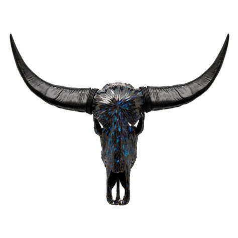 Buffalo Skull Blue Mirror Mosaic Finish Skull Bliss
