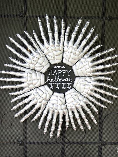 Skeleton Hands Wreath 15 Halloween Decorations To Diy For Your Front