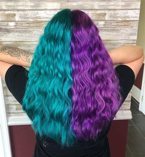 Halfhalf Colored Hair Blue Hair Purple Hair Haarfarben Hübsche