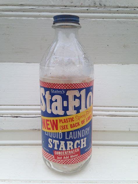 Sta Flo Liquid Starch Bottle Vintage Bottle Laundry Room Sta Flo