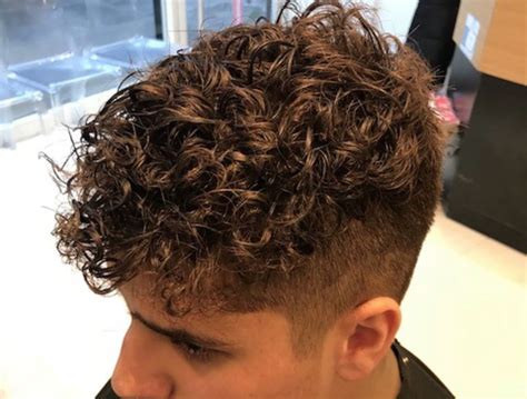Curly fringe with high fade. Pin on Hair