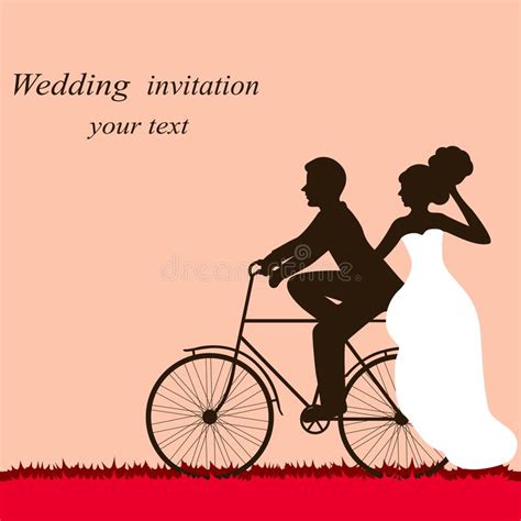 invitation card newlyweds bicycle stock illustrations 16 invitation