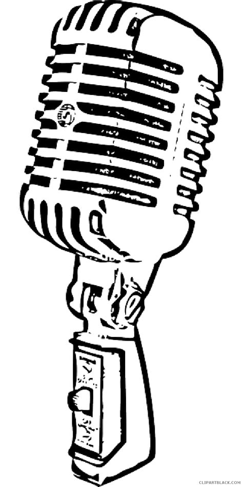 Microphone clipart black and white, Microphone black and ...