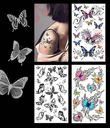 buy 3 pack sexy butterfly tattoo lower back shoulder neck arm temporary tattoos sexy