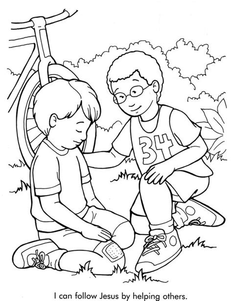 Helping Others Coloring Page Coloring Home