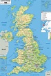 Large detailed physical map of United Kingdom with all roads, cities ...