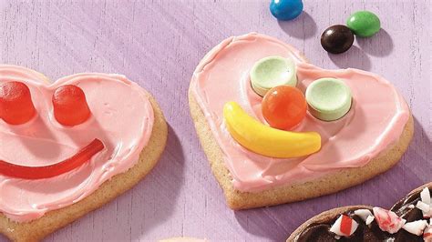 But if you want to cut down on time, use pillsbury sugar cookie dough. Sweetheart Face Cookies recipe from Pillsbury.com