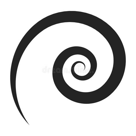 Spiral Black Icon Twist Decorative Design Rotation Stock Vector