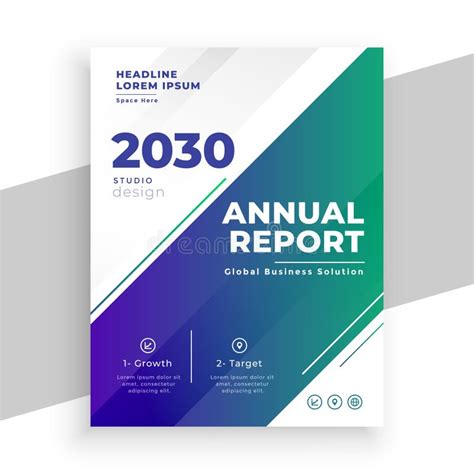 Stylish Annual Report Business Brochure Template Design Stock Vector