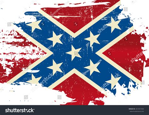 Scratched Confederate Flag Civil War Flag Stock Vector Royalty Free