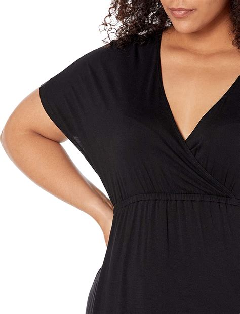 essentials women s plus size surplice maxi dress black size 2 0 ebay