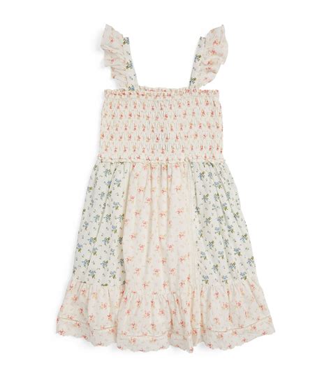 Ralph Lauren Kids Multi Cotton Smocked Floral Dress 7 16 Years