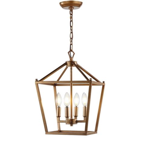 Jonathan Y Classic Antique Gold Traditional Lantern Led Kitchen Island