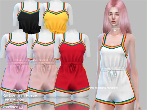 Sims 4 Cc Custom Content Clothing Rainbow Trim