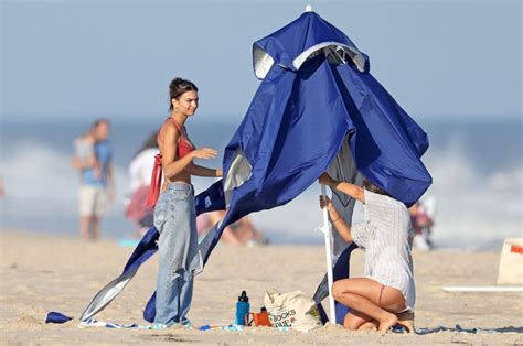 Emily Ratajkowski Hits The Beach In A Red Bikini In The Hamptons 50