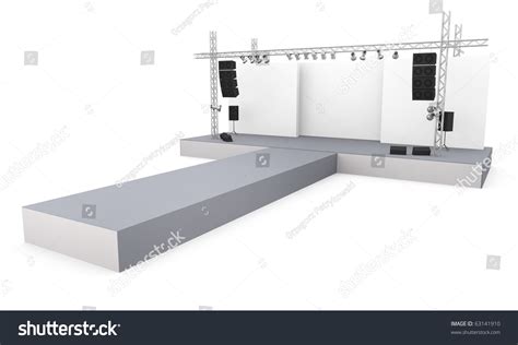 Empty Fashion Show Stage With Runway 3d Rendered Image Stock Photo