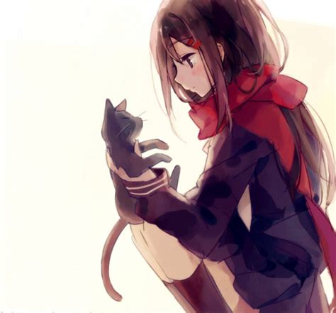 Anime Girl Holding Cat Manga Anime Art Manga Art Anime Anime Cat