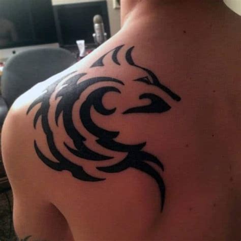 Tribal Wolf Shoulder Tattoos