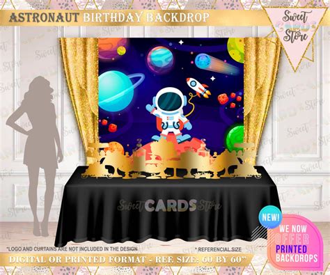 Astronaut Outer Space Backdrop Outer Space Backdrop Decor Etsy