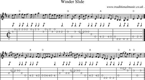 American Old Time Music Scores And Tabs For Guitar Winder Slide