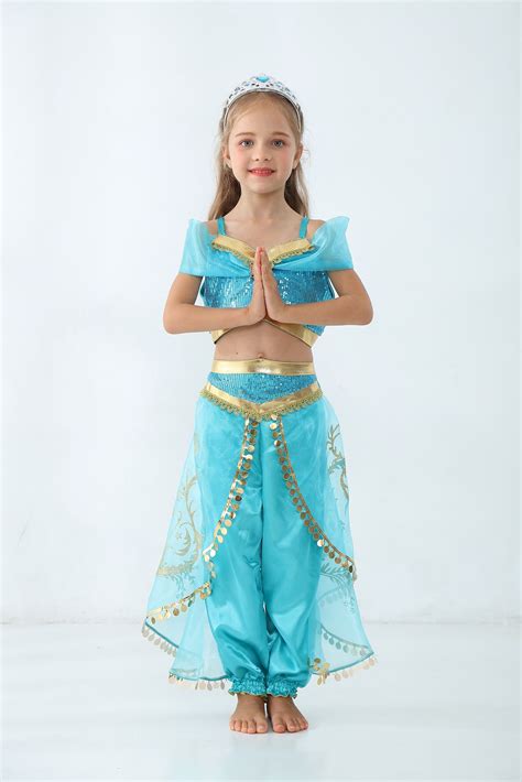 Déguisements Costumes Arabian Princess Jasmine Danseuse Du Ventre Costume Robe Fantaisie En