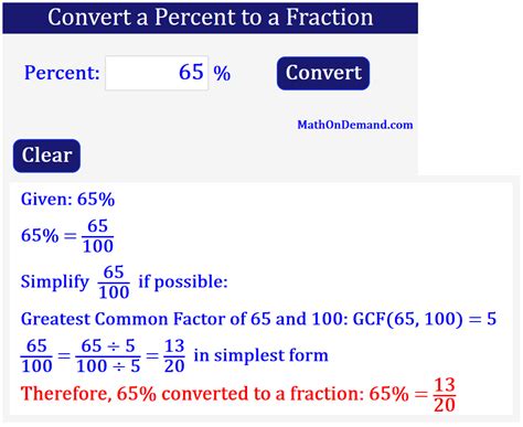 Convert A Percent To A Fraction