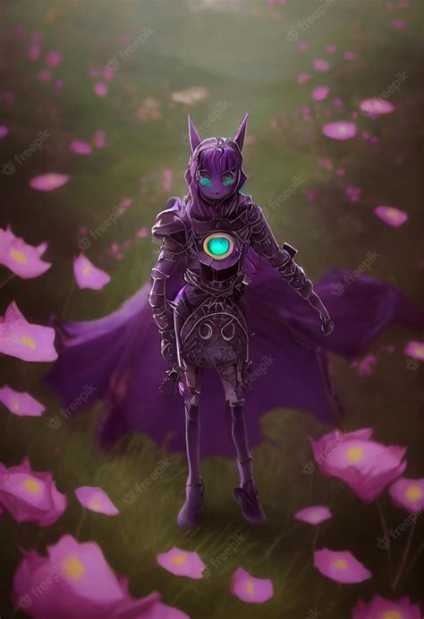 Premium Ai Image Man Dressed In Armor Standing In A Field Of Flowers