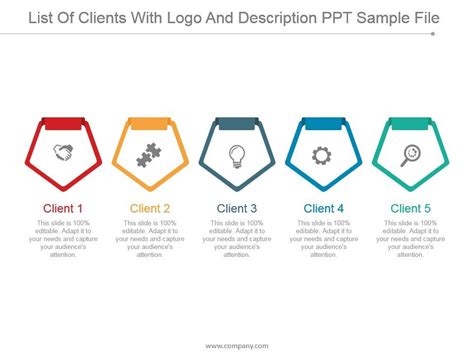 List Of Clients With Logo And Description Ppt Sample File Templates