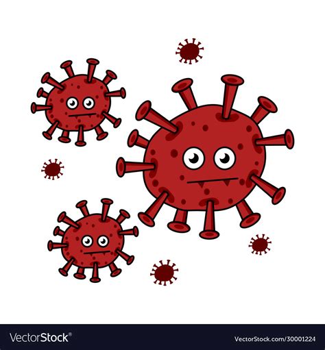 A Scary Corona Virus Cartoon Royalty Free Vector Image