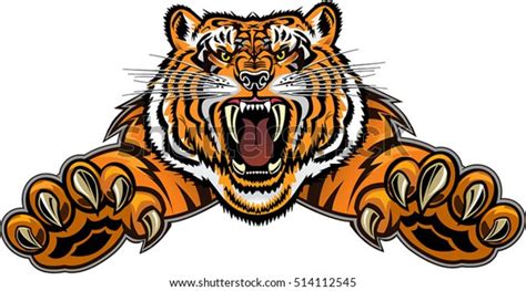 Tiger Jumping Tattoo Stock Vector Royalty Free 514112545
