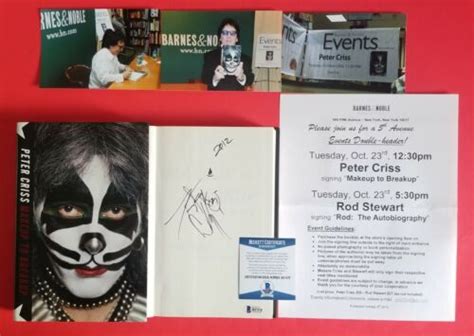 Peter Criss Signed Book Makeup To Breakup With Bas Coa And 12 Photos Kiss