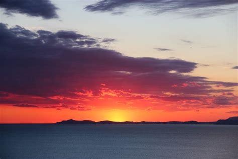 Free Stock Photo Of Red Sunset Over Ocean