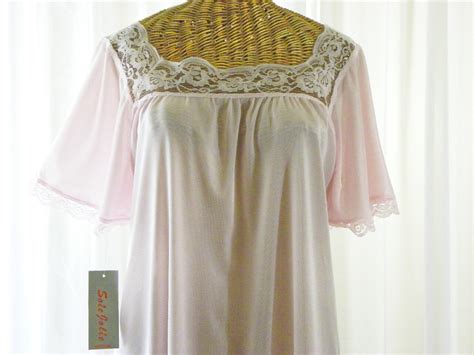 Vintage Pink Nightgown Floor Length Unworn By Voilavintagelingerie