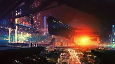 Wallpaper Spaceship Future World Cyberpunk Futuristic 4k Art 20323