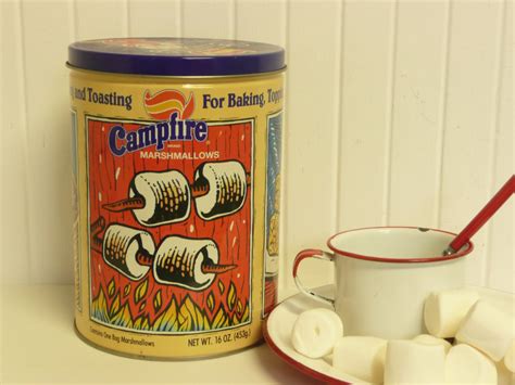 nice tin vintage campfire marshmallows tin borden cracker jack company tin metal storage