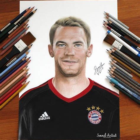 Drawing Manuel Neuer A German Professional Footballer Who Plays As A