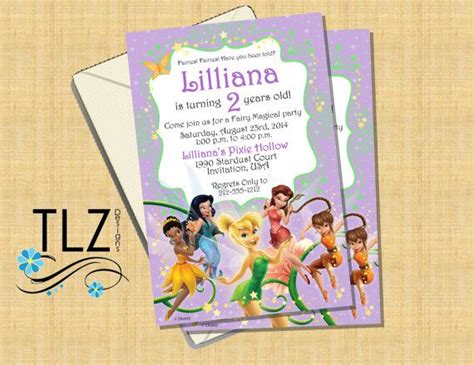 Disneys Fairies Tinkerbell Birthday Invitation By Tlzdesigns