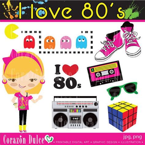 80s Digital Clip Art Set Personal And Commercial By Corazondulce 5