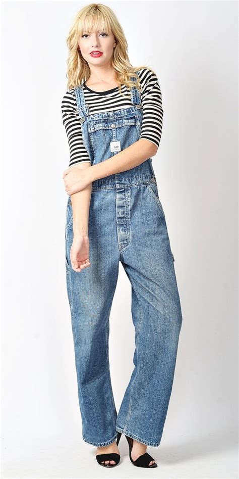 Vintage S S Blue Jean Denim Overalls Jumpsuit Suspenders Grunge