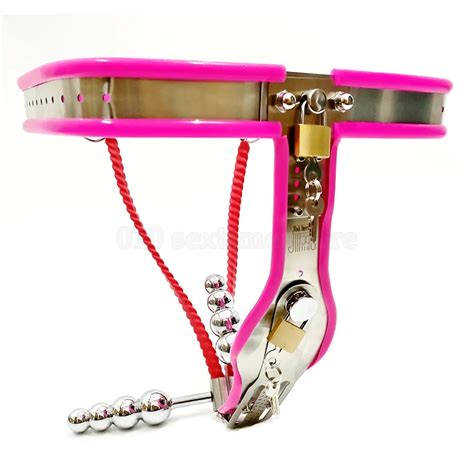 Female Stainless Steel Chastity Belt Adjustable Waist Metal Lock Device