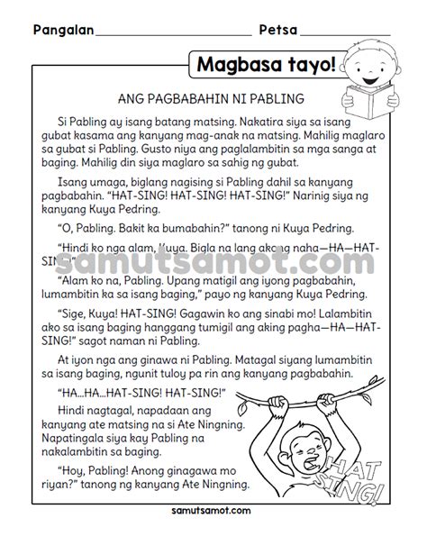 Filipino Reading Comprehension Worksheets For Grade 5 Eduforkid