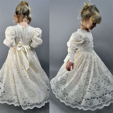 Little Girls Vintage Victorian Lace Wedding Bridal Flower Etsy