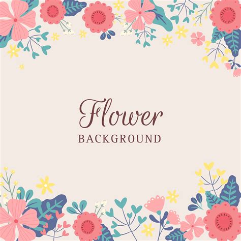Hand Drawn Spring Flower Border Background Vector Illustration 622294